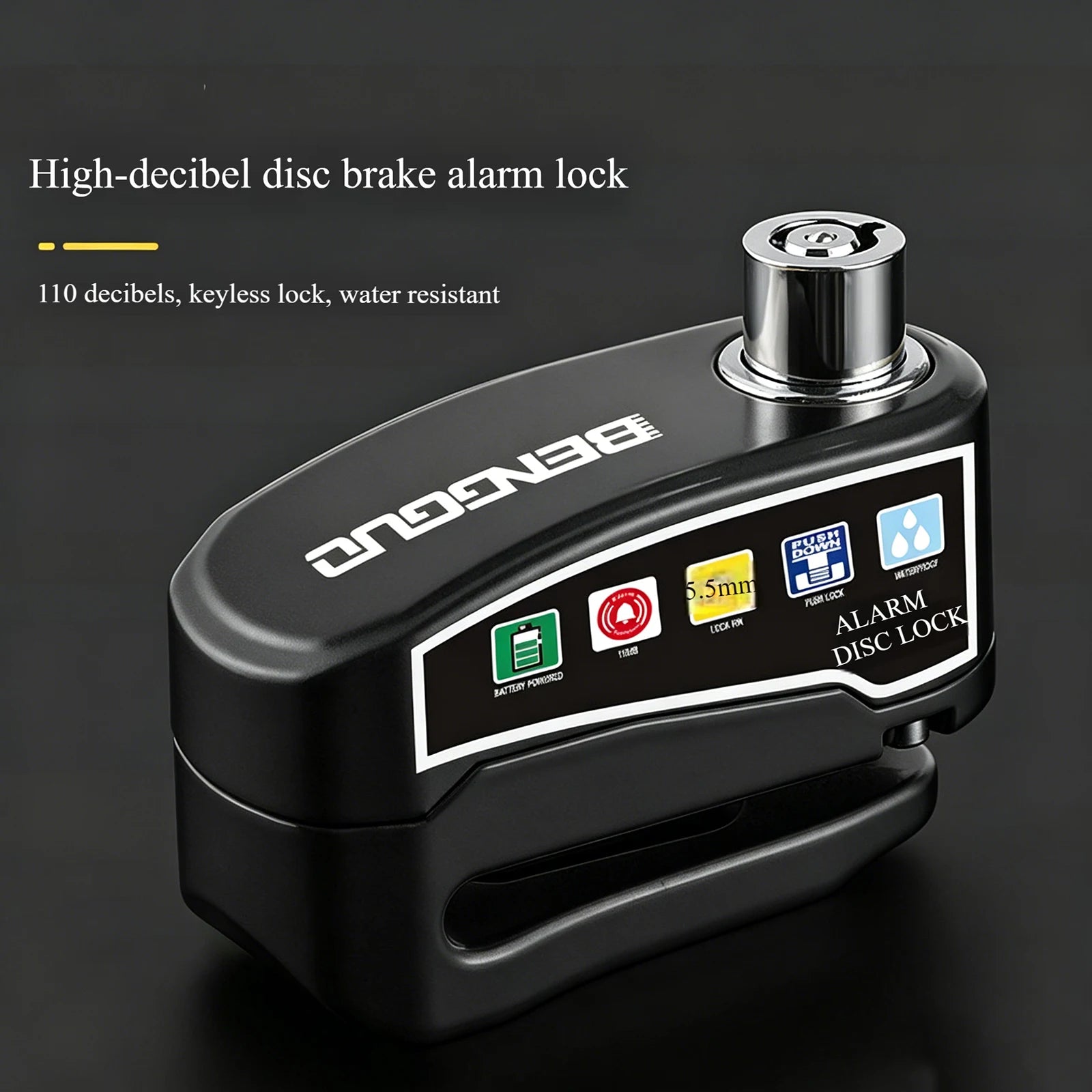 Motorcycle Disc Block Alarm Lock Wheel Brake Key Moto Scooter Bicycle