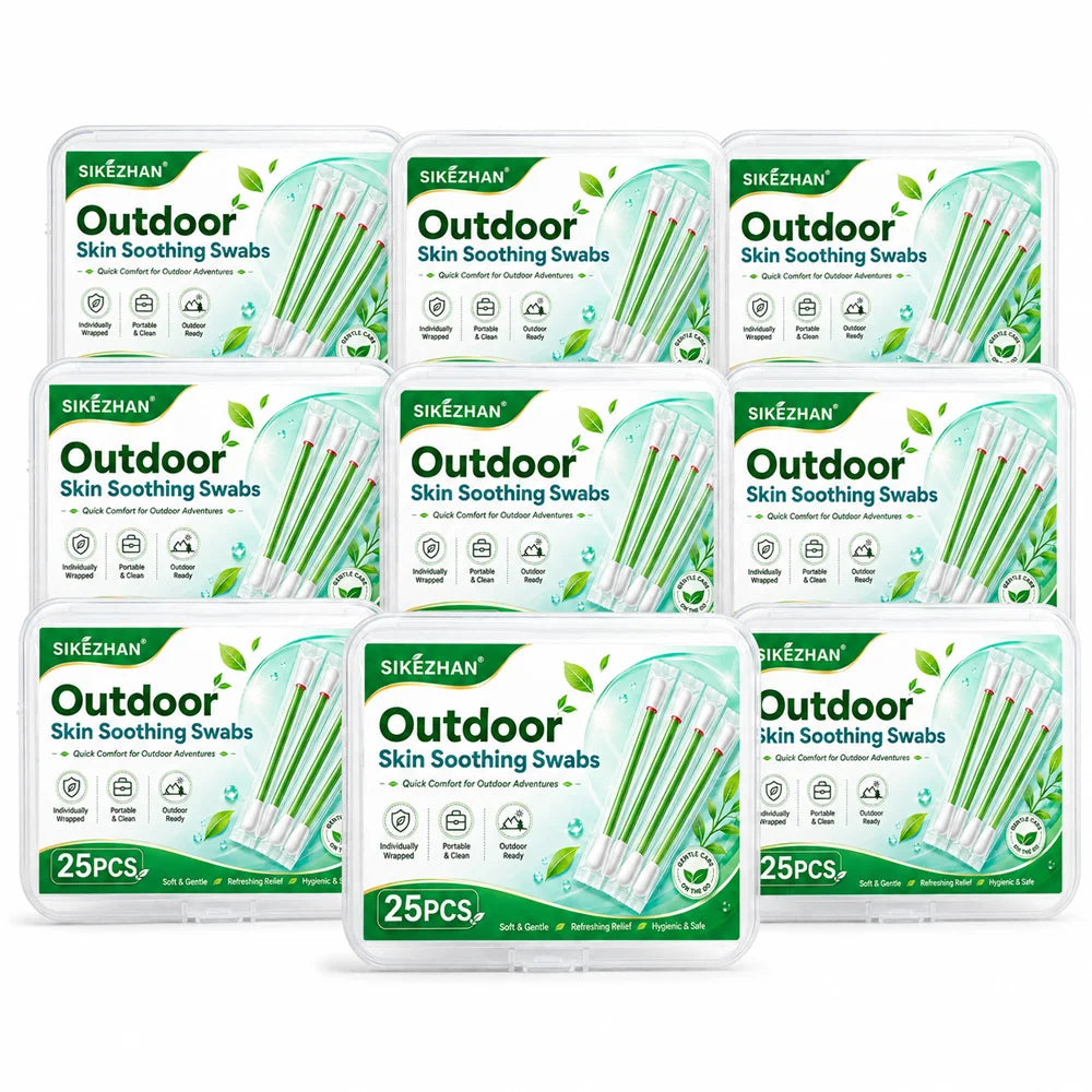 SIKEZHAN Outdoor Camping Refreshing Body Care Swabs Disposable Cooling Skin Comfort Sticks for Hiking Travel Picnic 25PCS Zpaxo 9 box
