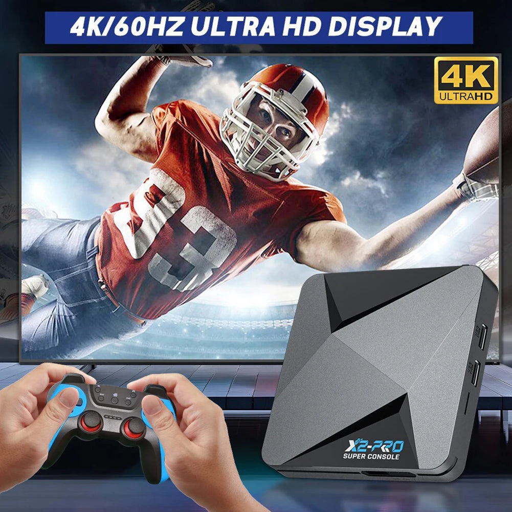 X2 Retro Video Game Console TV Box 65000+ Games 2 Gamepads 4K 60+