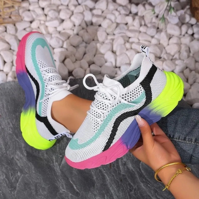 Women Mesh Shoes Summer Casual Sneakers Two-color Single Versatile Zpaxo Blue 35