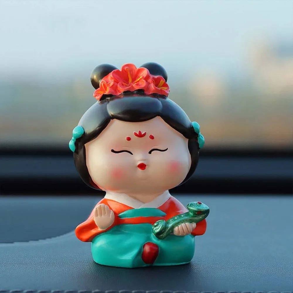Resin Car Cute Doll Ornament Decorative Art Craft Chinese Ancient Zpaxo