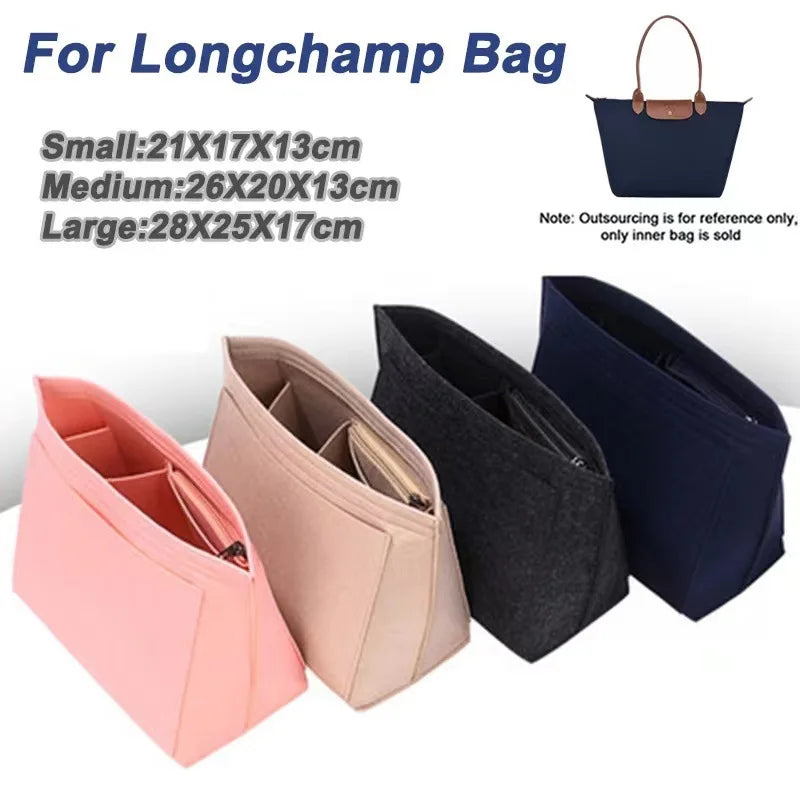 Felt Insert Bag Organizer for Longchamp & Designer Handbags Handbag Organizer Insert Zpaxo