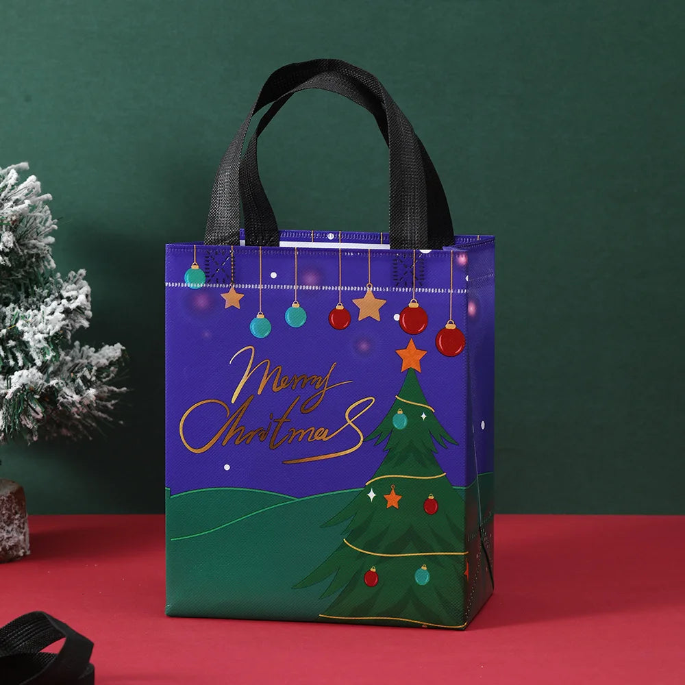 Non-Woven Christmas Gift Bags – Festive Holiday Tote Bag Holiday Gift Bag Zpaxo Green Other