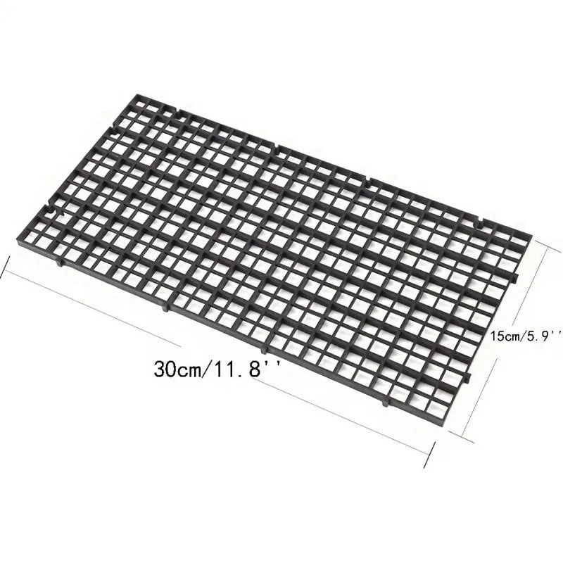 Aquarium Bottom Grid Panel Durable Plastic Fish Tank Isolation Zpaxo Long - Black