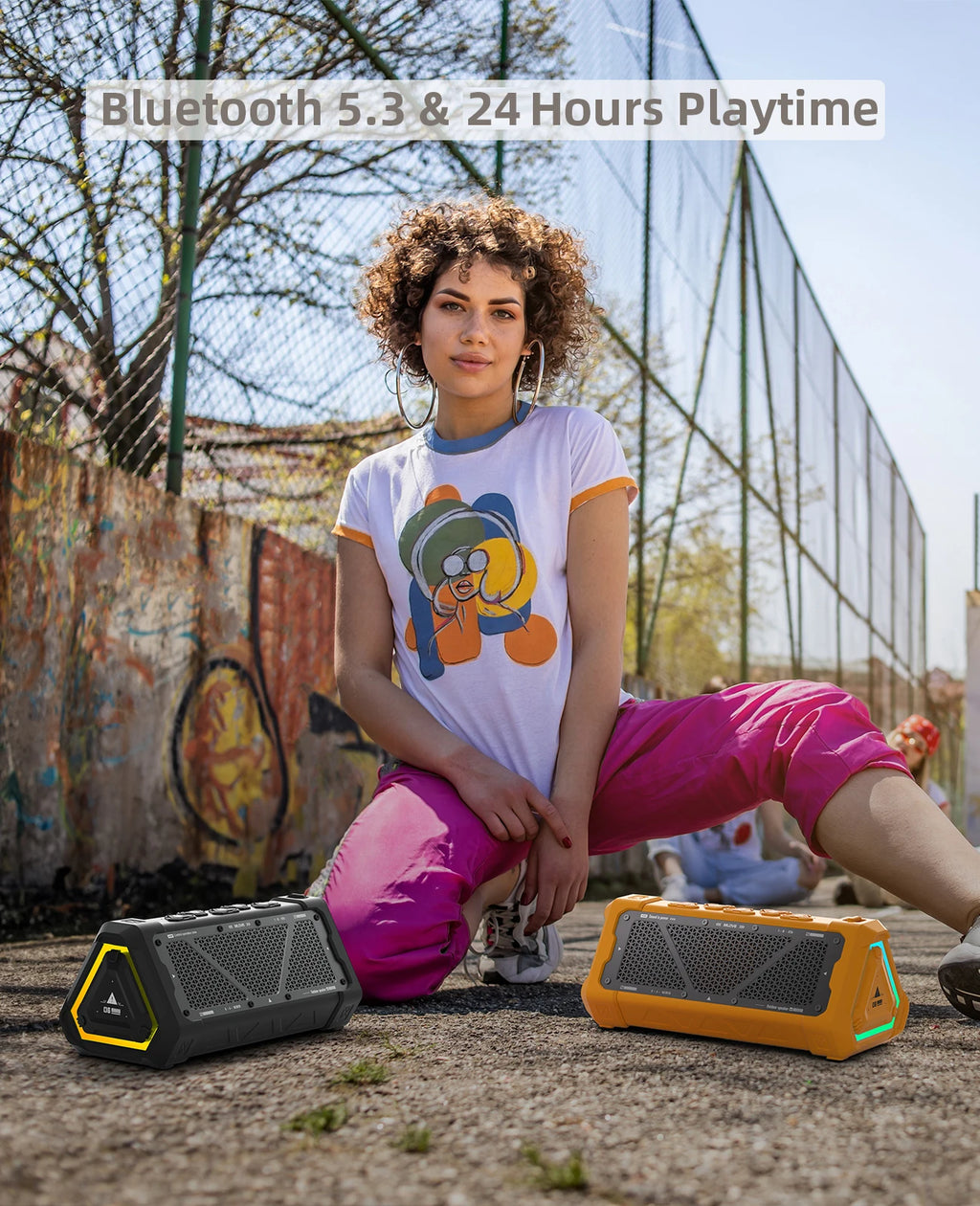 MLOVE P3 Outdoor Bluetooth Speaker, 40W Output Power Bluetooth 5.3 Speaker ,Stereo Sound IPX7 Waterproof,Micro SD Card,RGB Light Zpaxo