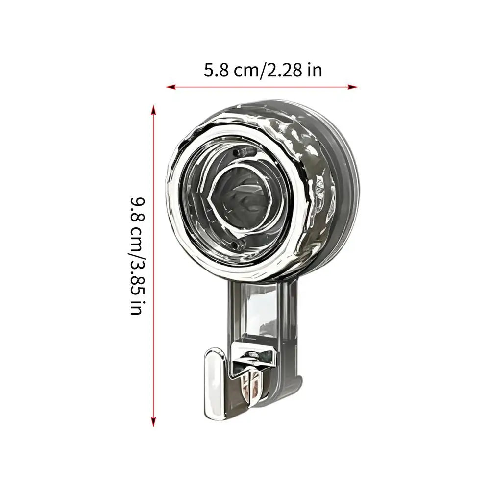 1PC Suction Cup Hooks Vacuum Reusable Shower Hooks Heavy Duty Clothes Hook Traceless Clothes Hook Hanger Storage Hooks Zpaxo gray silver