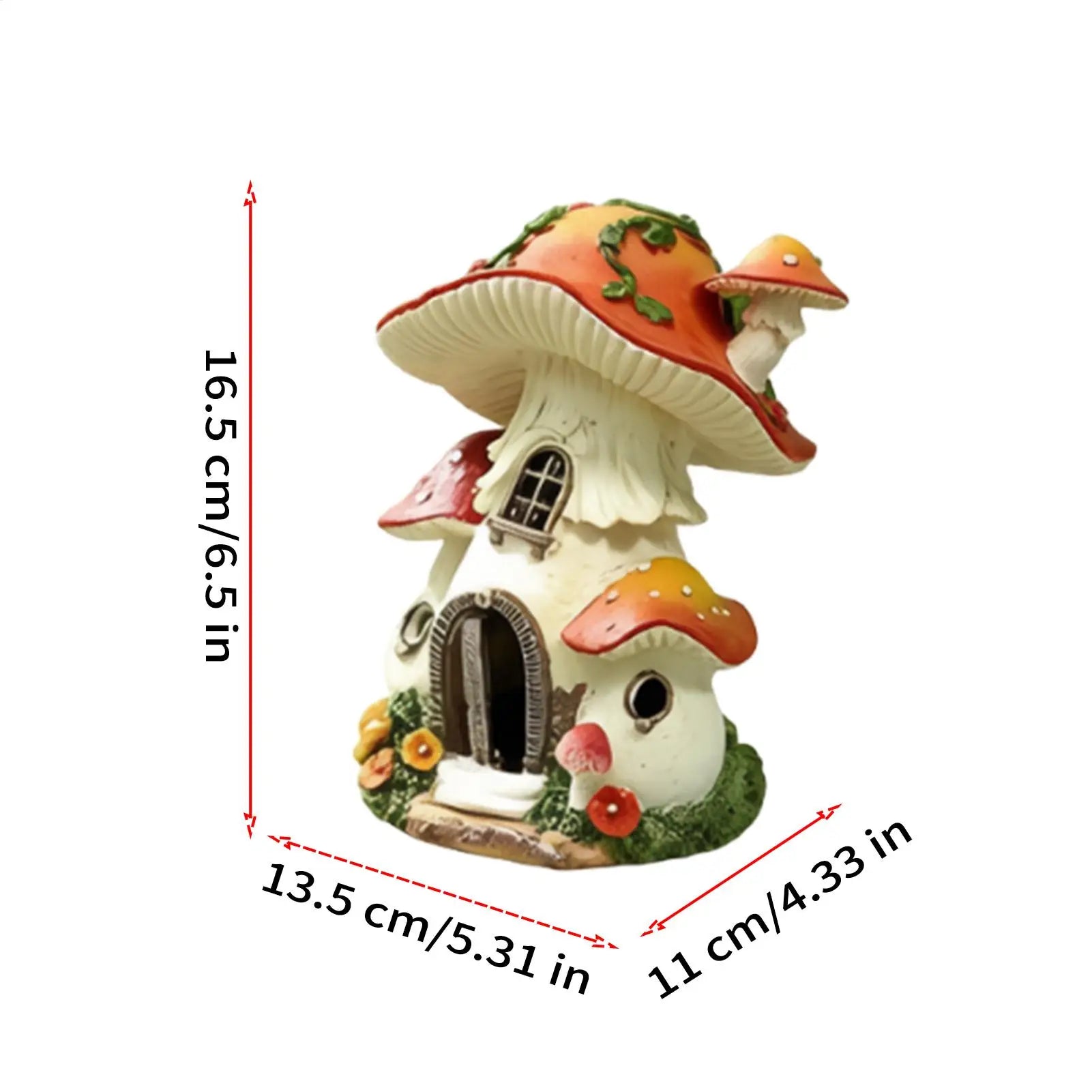 Solar Mushroom Garden Statue Resin Landscape Figurine Lamp Fairy