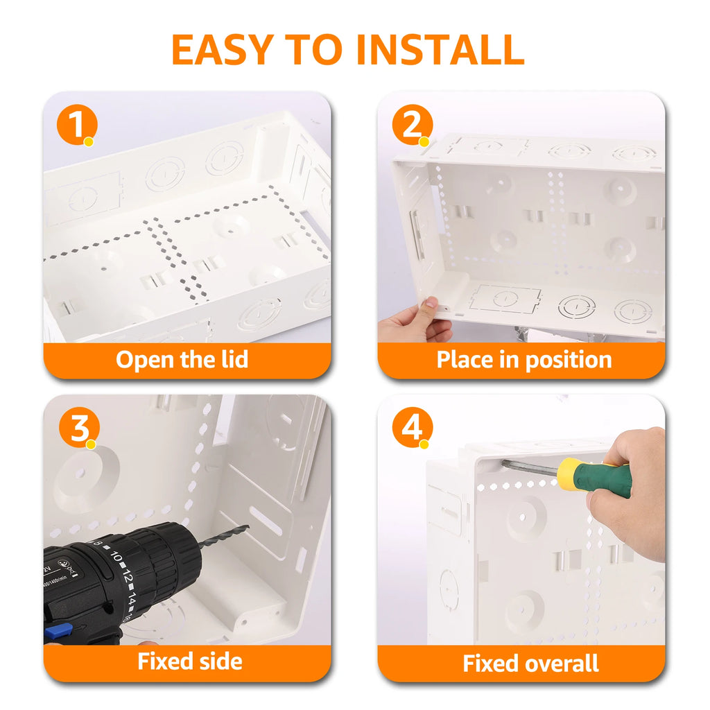Cable Management Kit 9inch in-Wall TV Media Box Recessed TV Outlet & Network Enclosure in-Wall Enclosure, TV Home Theater Box Zpaxo