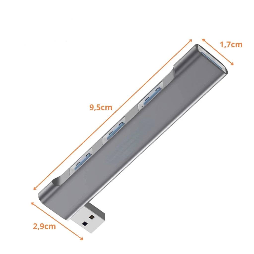 Laptop USB HUB Splitter Aluminum Extender Four Port Side Bending Zpaxo 4 Portas Usb