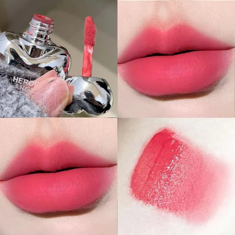 Peach Heart Silky Matte Lipstick Velvet Blush Lip Gloss Face Liquid