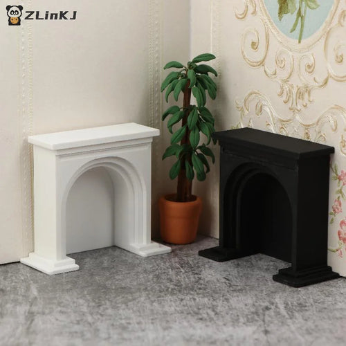 ▶1/12 Dollhouse Mini Fireplace Model Dollhouse Christmas Scene Furniture Decoration Accessories Children Pretend Play Toys Zpaxo