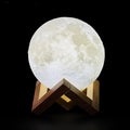 Dropship 3D Print Rechargeable Moon Lamp LED Night Light Creative Touch Switch Moon Light For Bedroom Decoration Birthday Gift Zpaxo 16 Colors 15cm