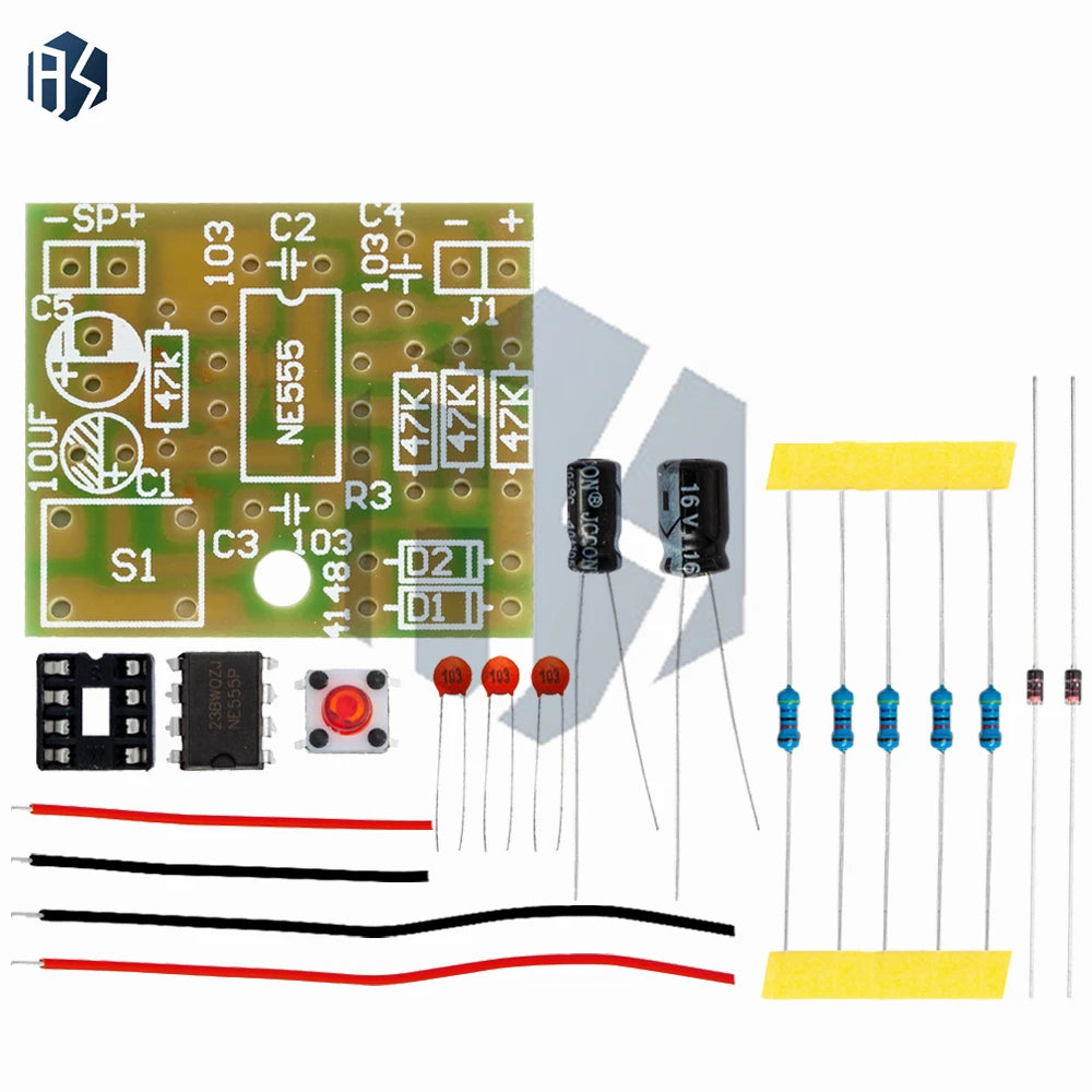 NE555 Ding-Dong Doorbell DIY Kit: Loose Parts for Digital Doorbell Building Zpaxo