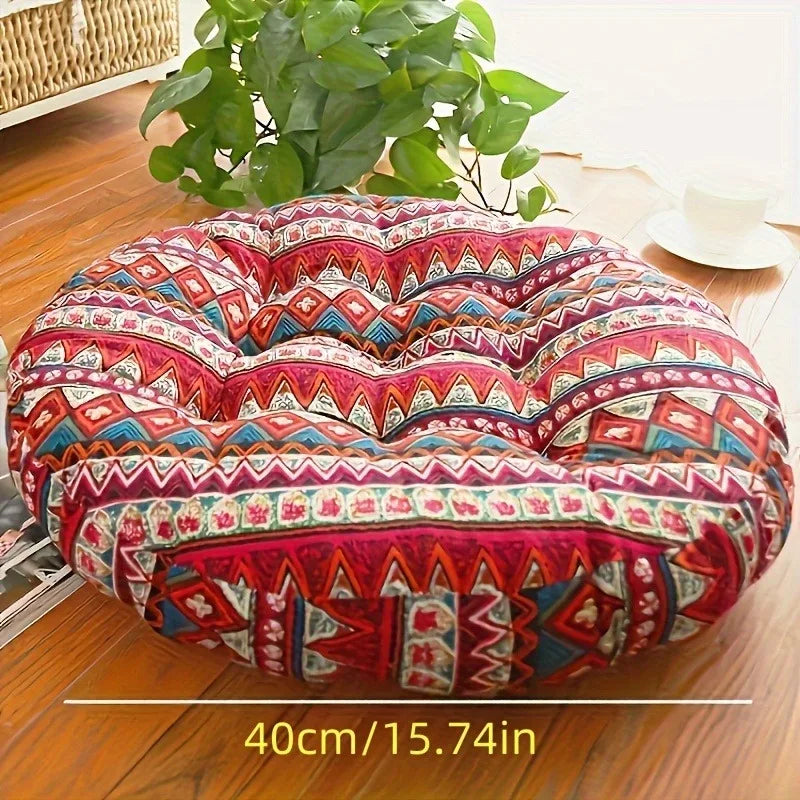 Fashionable Circular Seat Cushion Ethnic Fabric Yoga Mat Thick And Comfortable Seat Dining Chair Cushion Tatami Stool Cushion Zpaxo