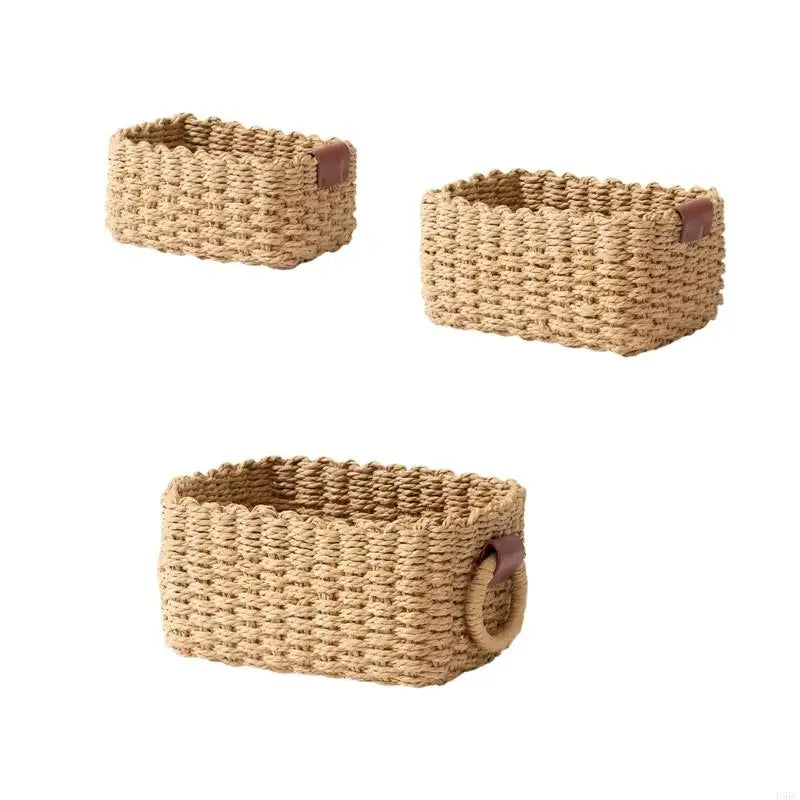 Recycled Paper Basket Sturdy Household Organizers Tidying Space