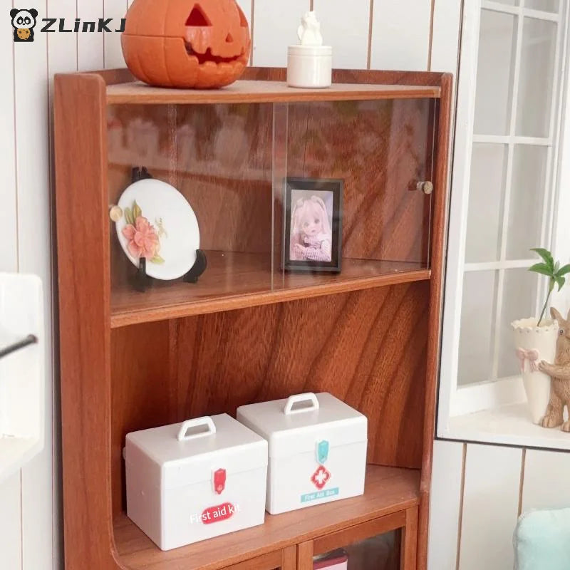 ▶1/12 Dollhouse Miniature Simulation Medicine Box Emergency Case Model Toy Dollhouse Living Room Decoration Micro Scene Ornament Zpaxo
