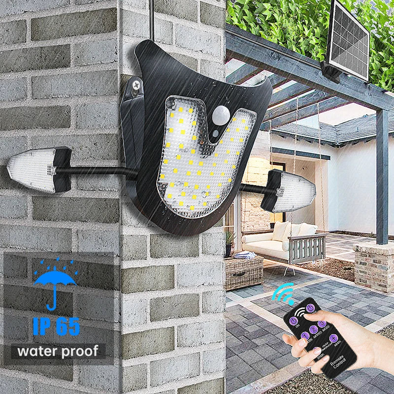 Bright Solar Lamp 115led Security Lights Remote IP65 Waterproof Zpaxo