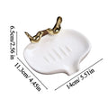 Bird Design Ceramic Soap Dish Self Draining Holder Modern Sink Tray
