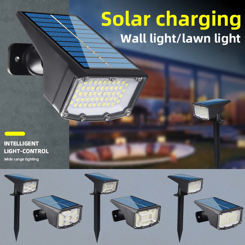 Solar Panel Lights Outdoor Waterproof Floor Plug Bright Power Lawn Zpaxo