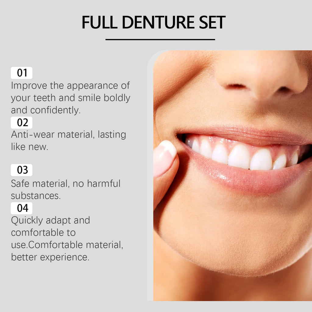 Realistic Natural Denture Set – Comfortable & Secure Fit Cosmetic Denture Set Zpaxo