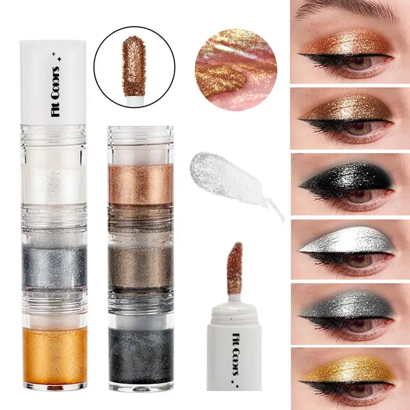 Fit Colors 3 Sections Smoky Eye Water Eyeshadow Diamond Liquid Pearl