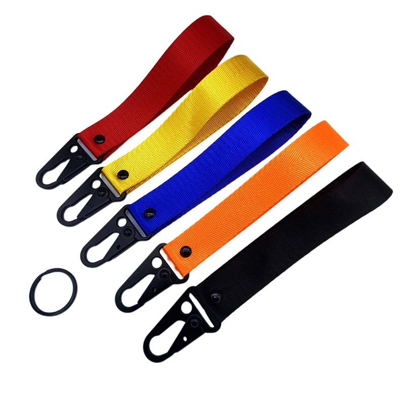 Universal Car Keychain Lanyard Hanging Strap Metal Key Holder Ring