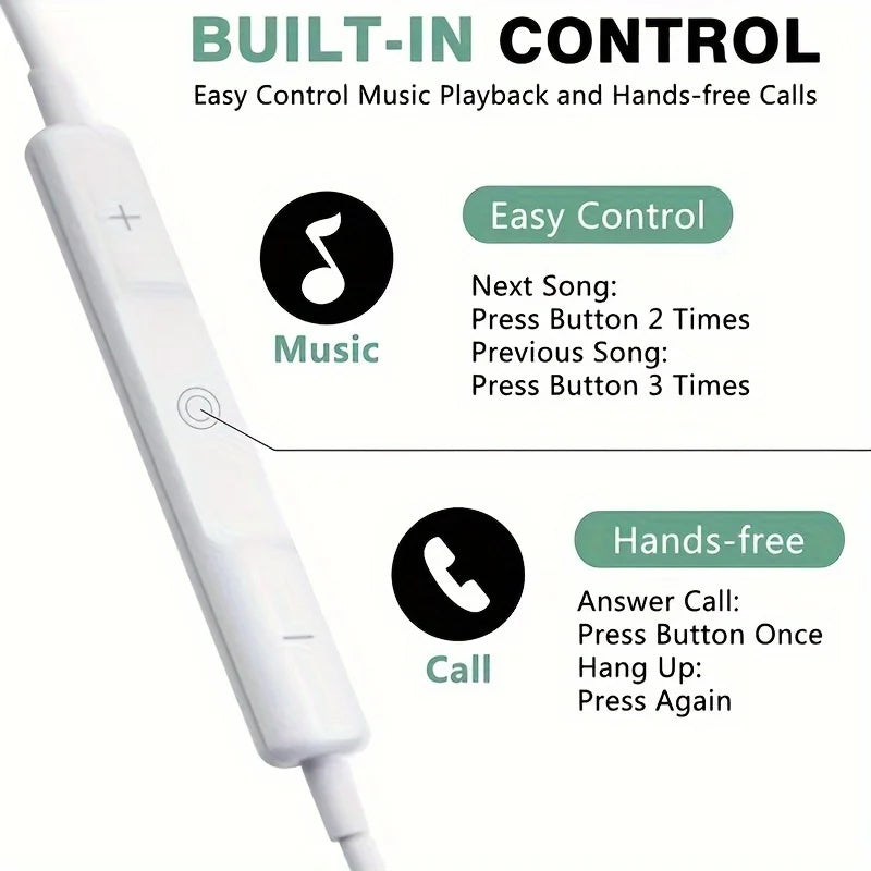 Volume Control Headphones Microphone Android Samsung Iphone Ipad