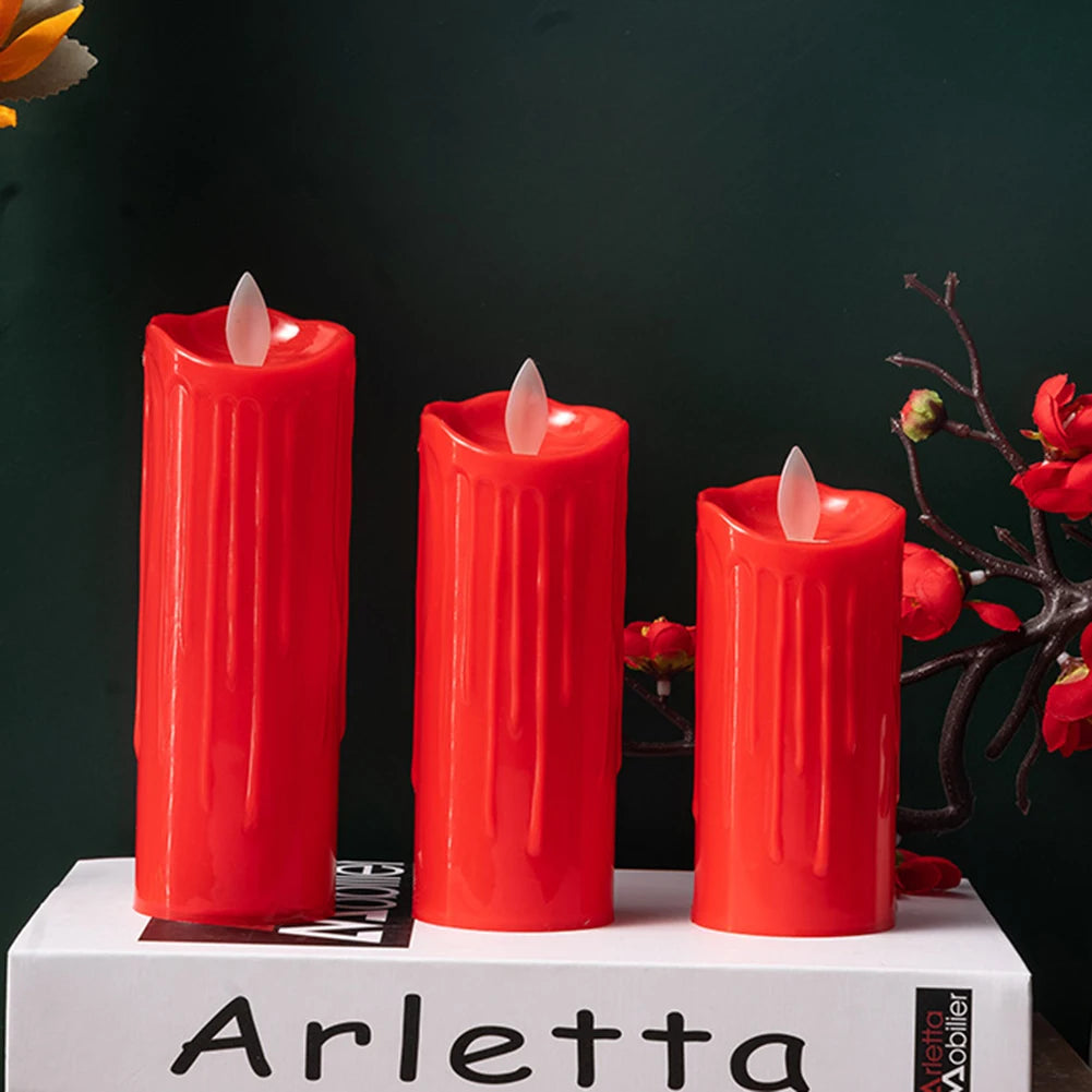 Flameless Electeic Candles Auto Swing Realistic Candle Led Lightweights Bright Flickering Bulb for Seasonal Festival Celebration Zpaxo
