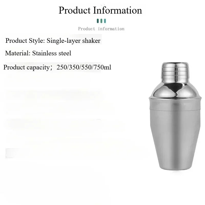 2025 Hot 250/350/550/750ml Stainless Steel Cocktail Shaker Wine Mixer Cocktail Shaker Professional Barware Party Bar Tools Zpaxo