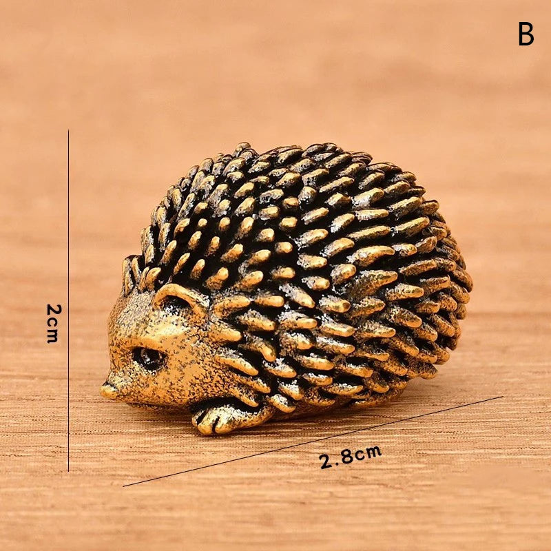 Solid Brass Antique Animal Sculpture Crafts Desk Tea Table Decoration Home Decor Antique Hedgehog Small Ornaments Zpaxo B