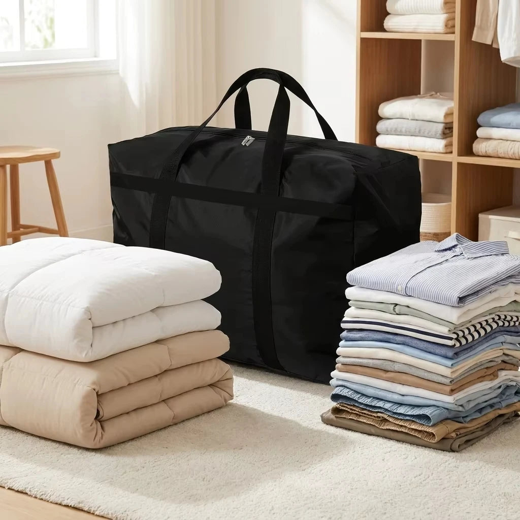 Large Capacity Oxford Storage Bag Reinforced Handle Waterproof Foldable Moving Duffle Tote Bag For Clothes Quilt Travel Organiz Zpaxo
