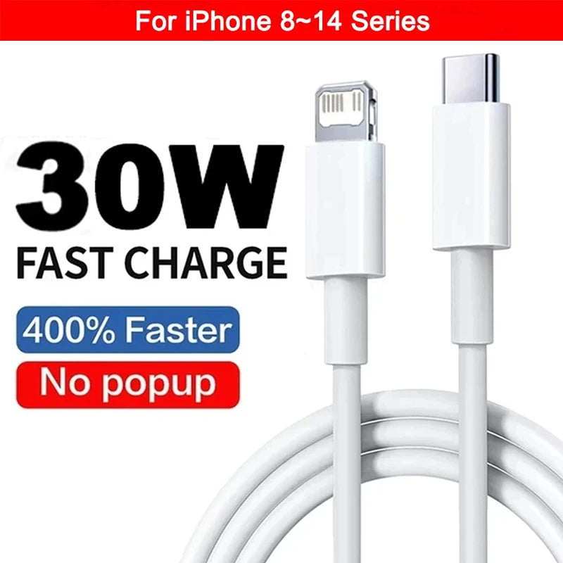 PD 30W USB Cable Apple Iphone 15 14 13 12 11 Max 7 8 XS X XR Fast Zpaxo 30W USB C Cable 1m