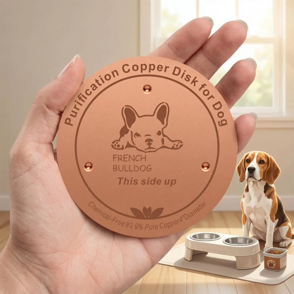 Copper Disk Dog Water Bowl Round Thick Cleaning Dispenser