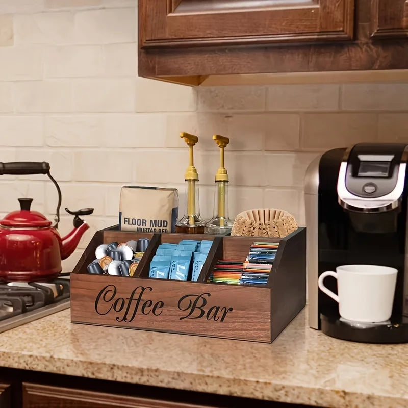 Boutique Coffee Storage Box Classic Wooden Multipurpose Organizer