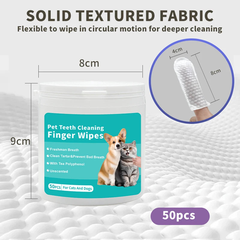 Pet Teeth Cleaning Wipes for Cats & Dogs – Lickable Gloves Pet Dental Wipes Zpaxo