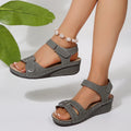 Summer Wedge Sandals for Women 2026 New Fashion Non Slip Beach Shoes Woman Lightweight Casual Platform Sandalias Mujer Plus Size Zpaxo 37 GRAY