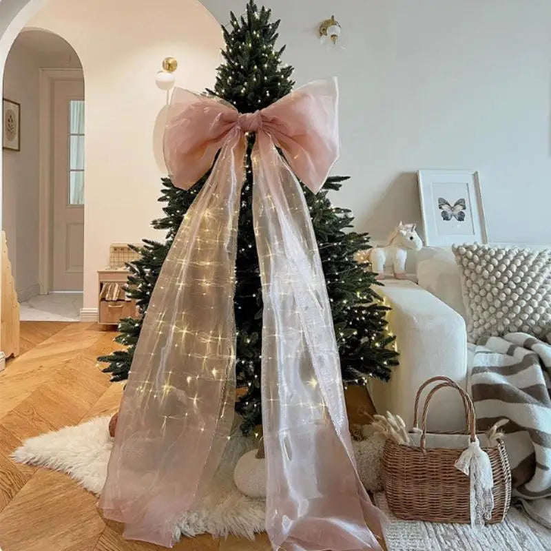 Large Organza Christmas Bow Hanging Pendant – Tree & Party Décor Christmas Bow Decor Zpaxo