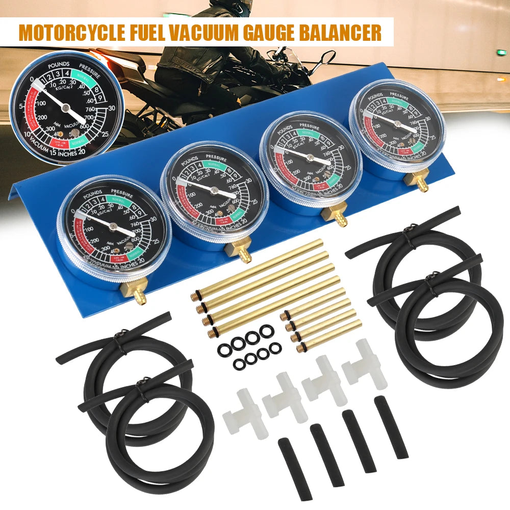 Motorcycle Fuel Carburetor Synchronizer Tool Hose 4-Cylinder Engines