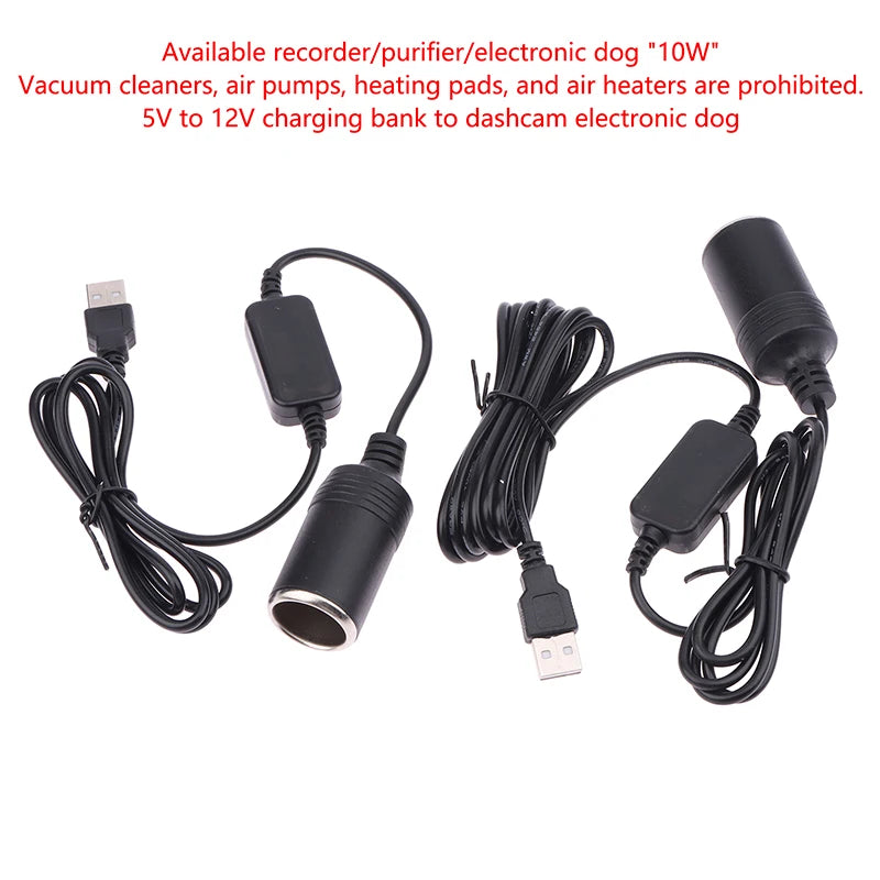 5V to 12V USB Car Cigarette Lighter Socket Adapter