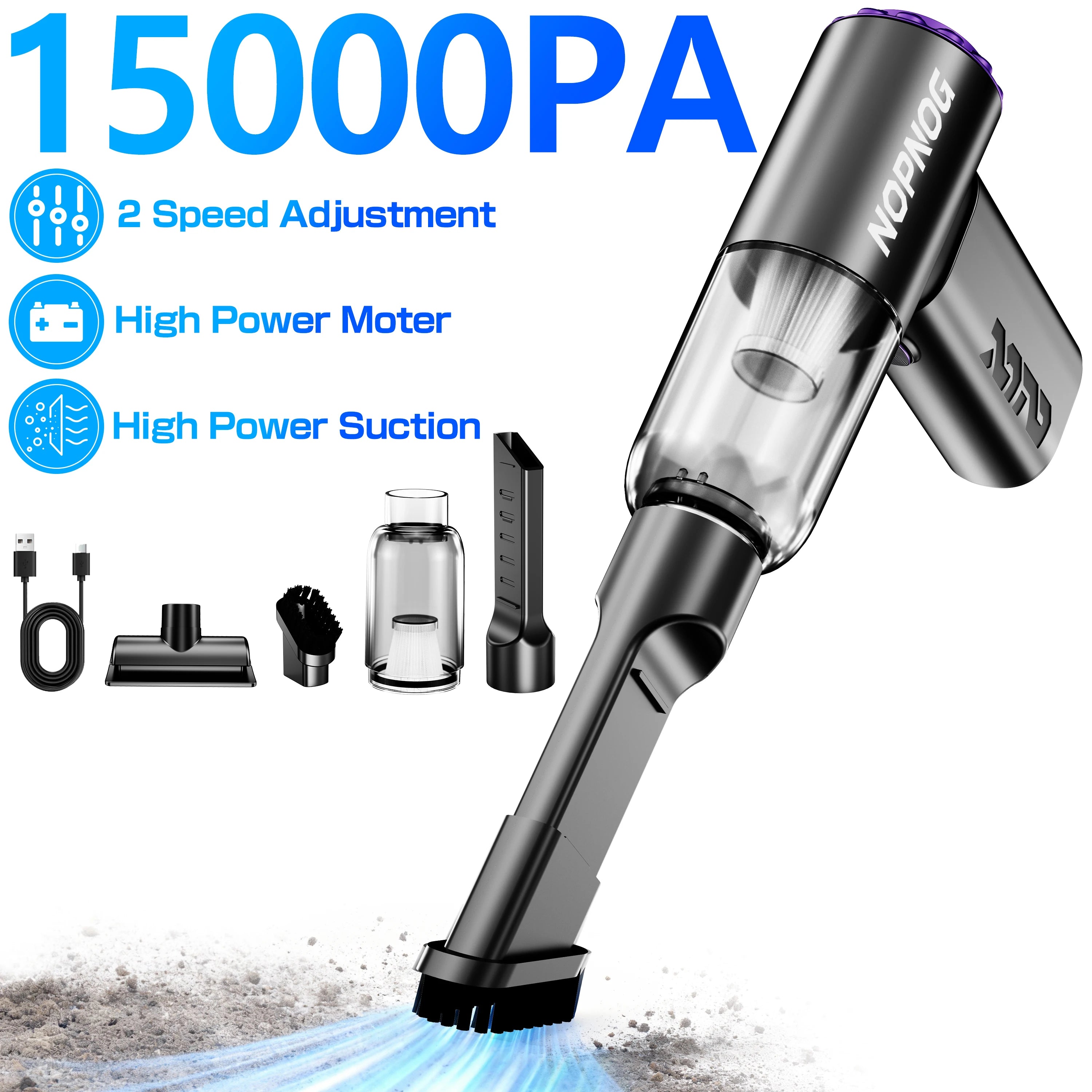 Cordless Car Vacuum Cleaner Air Duster 2 Speed Adjustable Portable