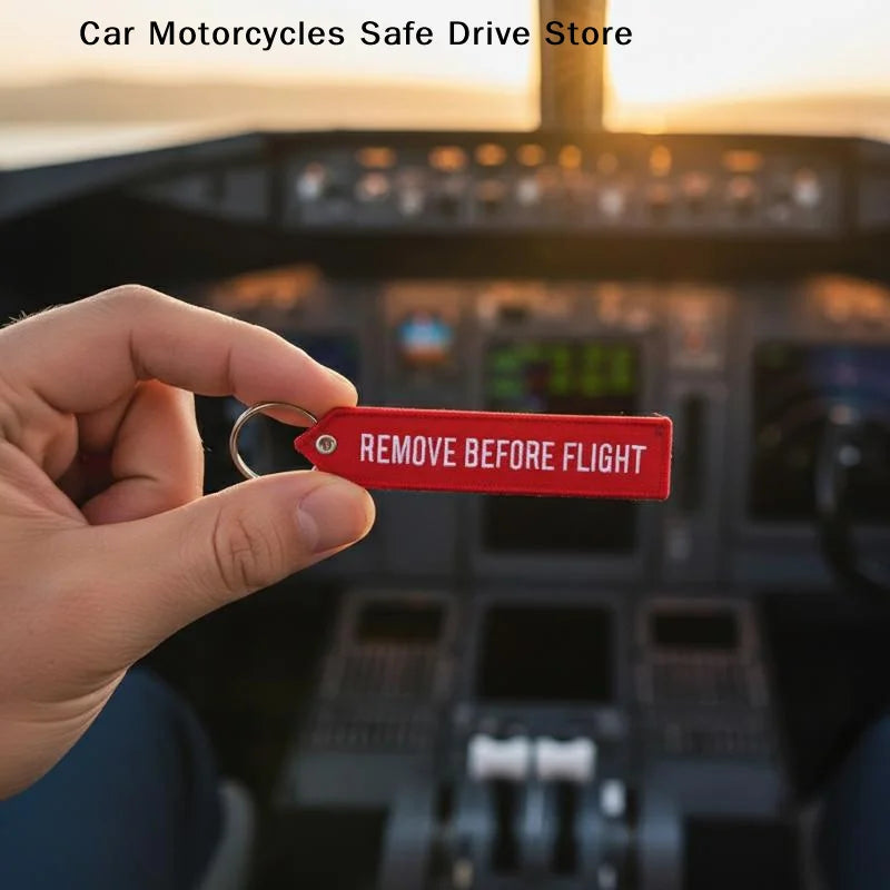 REMOVE BEFORE FLIGHT Keychain Pilot Key Chain Motorcycles Cars Zpaxo