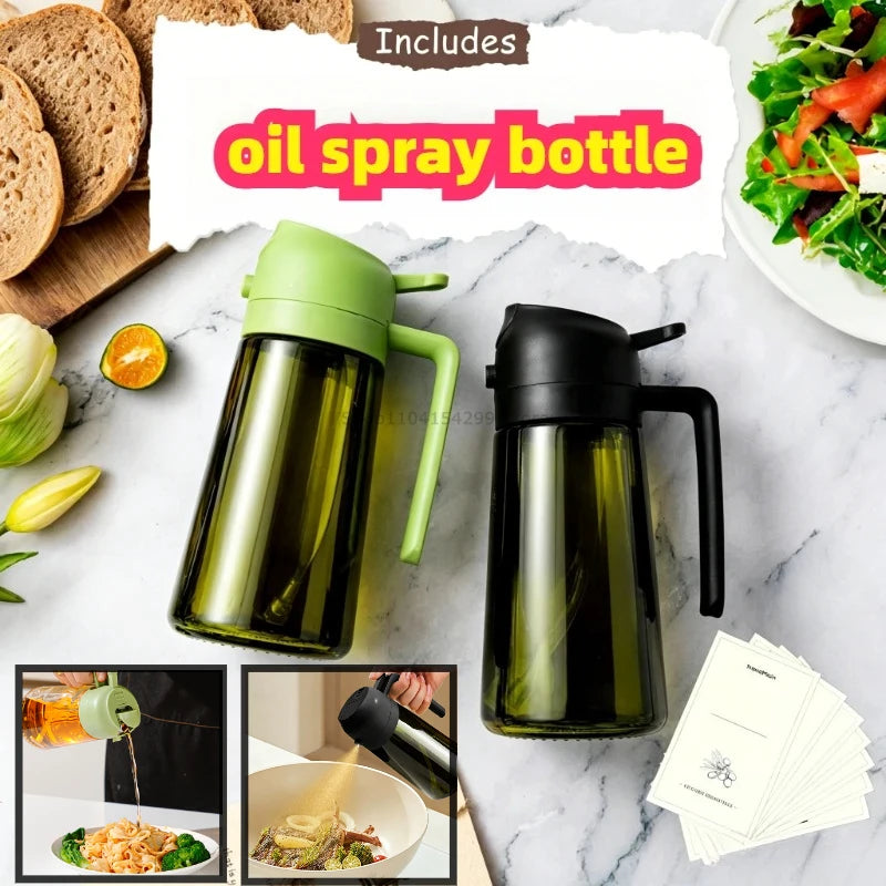 500ML Oil Sprayer for Cooking 2-in-1 Olive Oil Dispenser Leakproof Olive Oil Sprayer Bottle for Cooking Air Fryer BBQ Salad Zpaxo