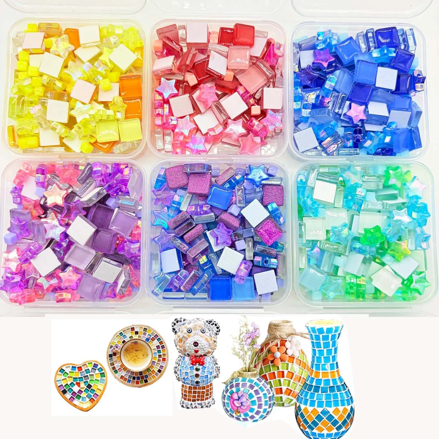 Square Crystal Glass Mosaic Tiles – DIY Art, Jewelry & Decor Glass Mosaic Tiles Zpaxo