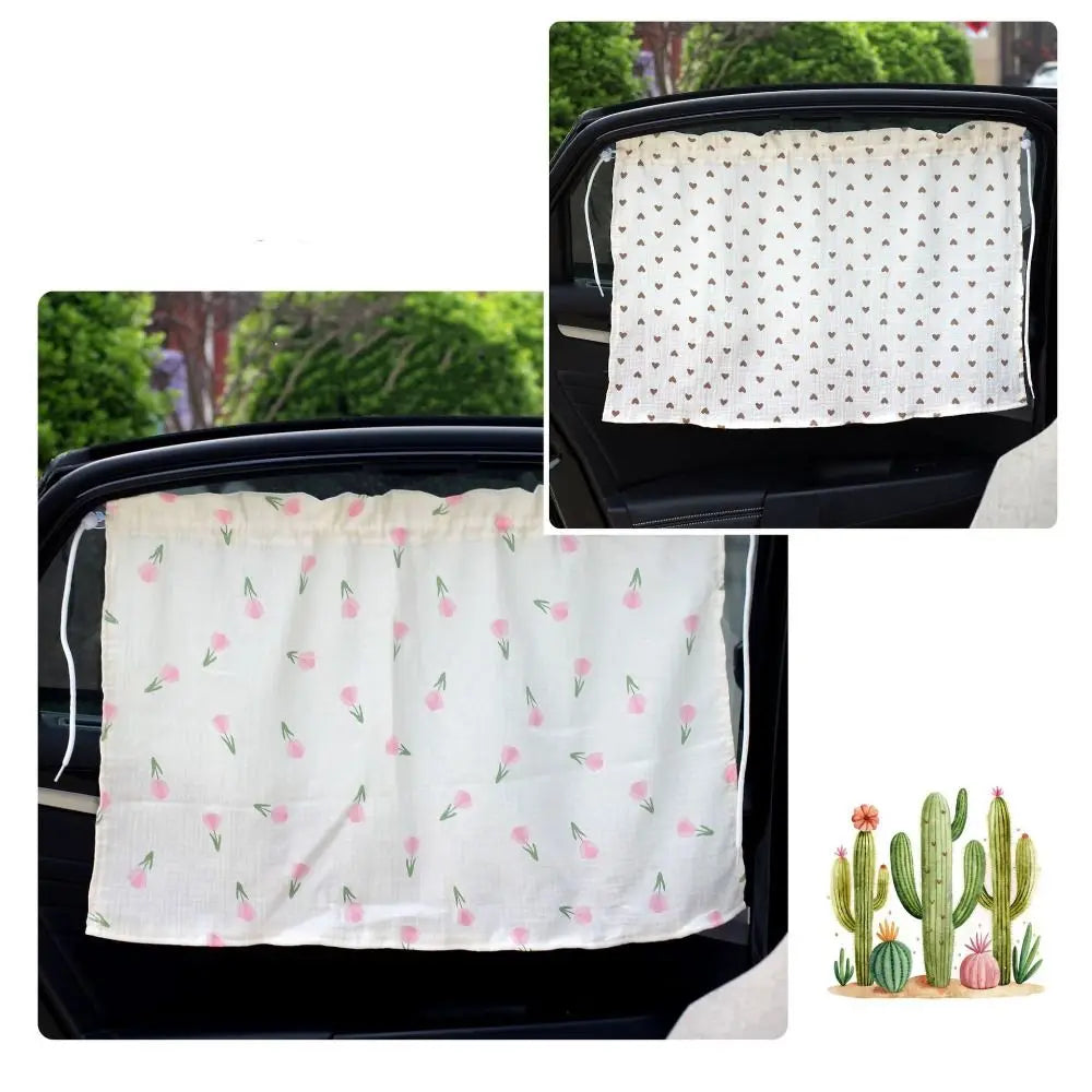 Universal Suction Cup Car Curtains Cute Cartoon UV Protection Zpaxo