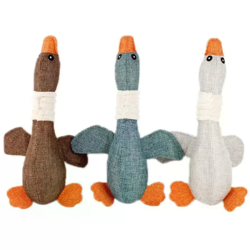 Pet Mallard Duck Dog Toy Big Chewers Squeaky Goose Puzzle Training Zpaxo