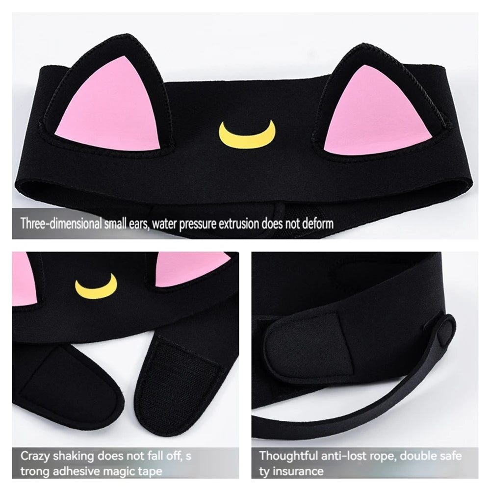 Cat Ears 3mm Neoprene Diving Headband Adjustable Dive Hairband Hair Protection Band Wetsuit Hood for Snorkeling Surfing Zpaxo