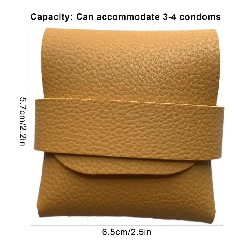 Secret Condom Storage Bag Portable Travel Privacy PU Leather Case 3-4