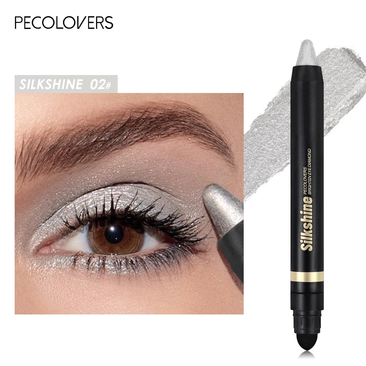 Smoky Eyeshadow Pencil Stick Waterproof Pearlescent Metallic Glitter Eye Shadow Highlighter Pen Makeup Tool Zpaxo 02