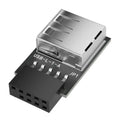 652F Plastic Metal 9Pin to USB2.0 Adapter For Connecting Devices To Motherboards Zpaxo left single port CN
