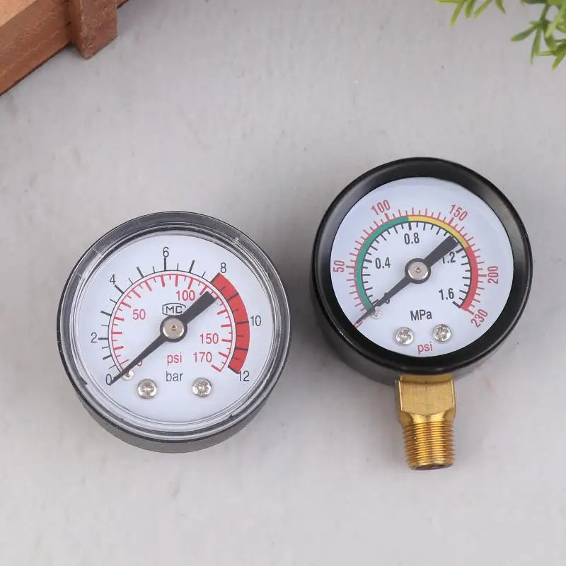 1Pc Pressure Gauge Air Compressor Pneumatic Hydraulic Fluid 0-12Bar / 0-170PSI Easy To Read Dial Measuring Instrument Zpaxo
